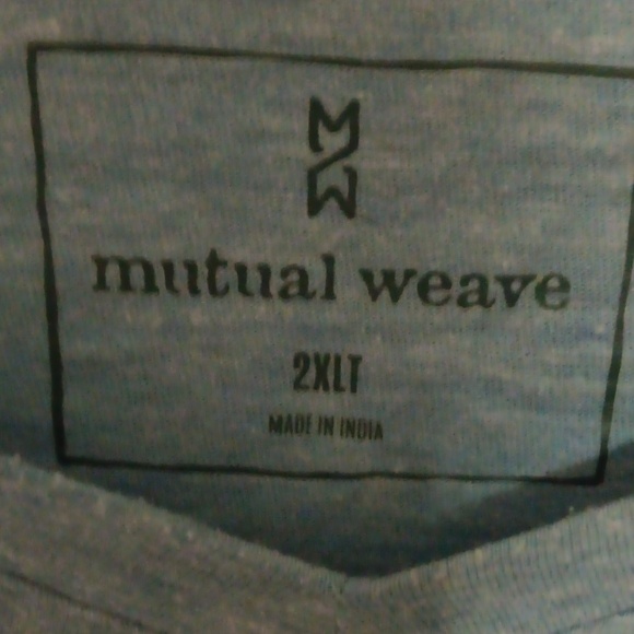 Mutual Qeave Size 2XLT Men's Light Blue V-Neck Shirt (SKU 520) - Picture 2 of 2